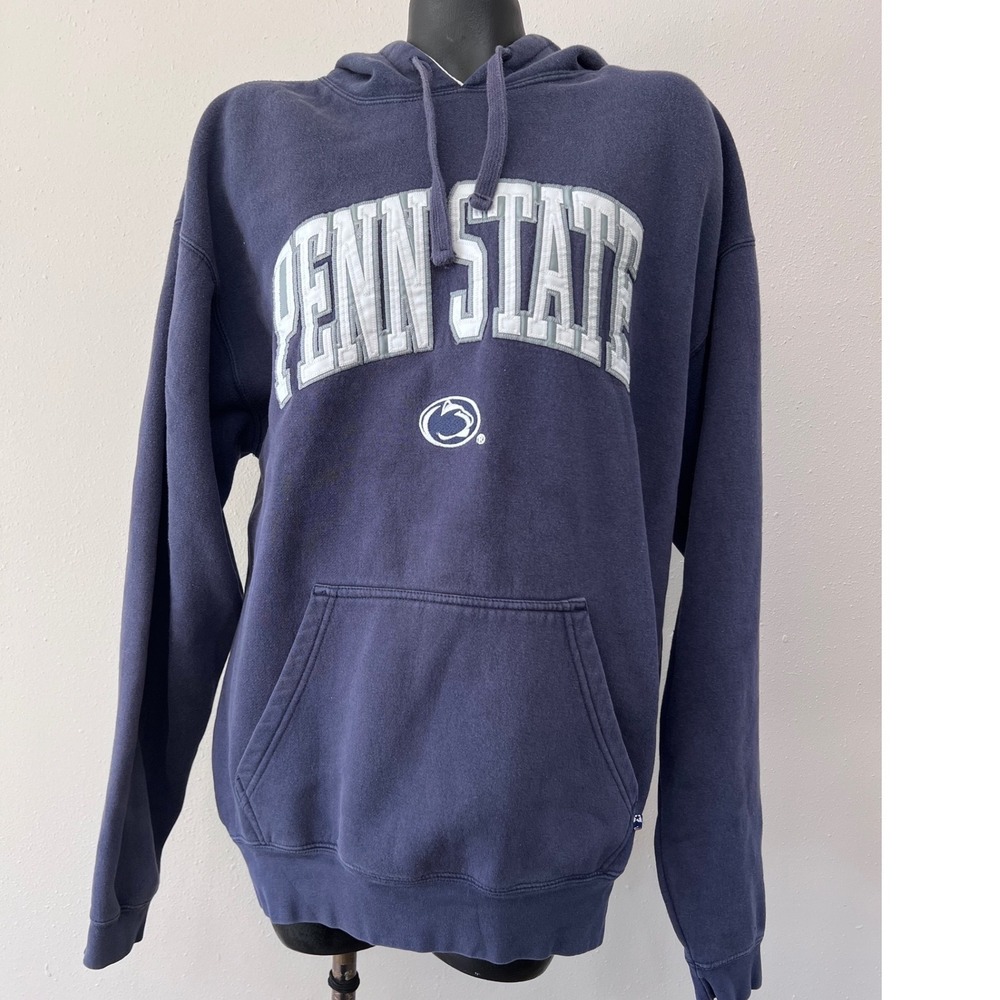 J America Penn State Nittany Lions Hoodie Men's L Navy Blue Collegiate Vintage